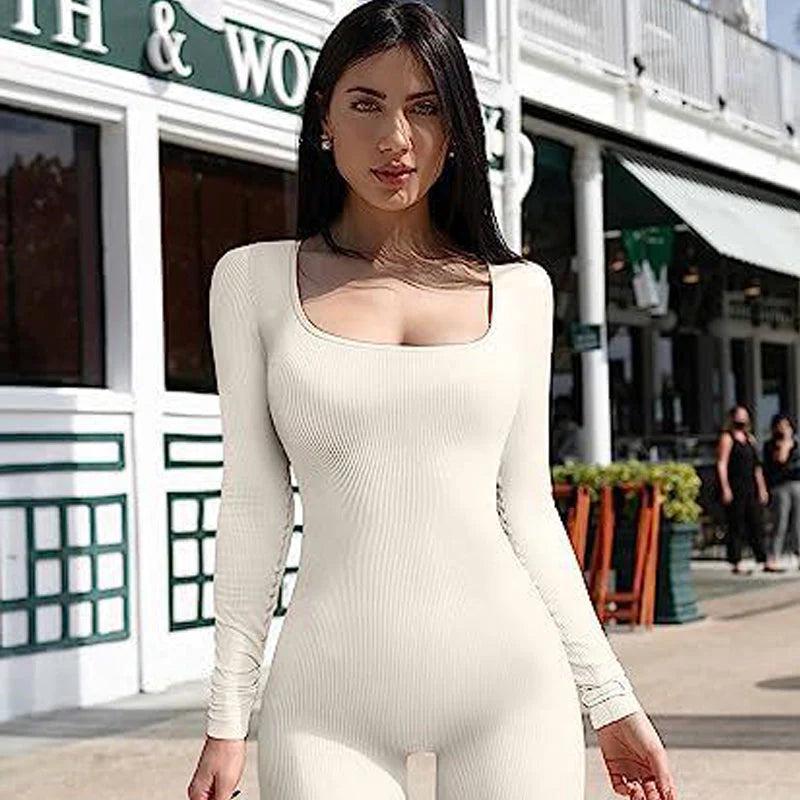Women\'s Seamless Long-Sleeve Yoga Jumpsuit