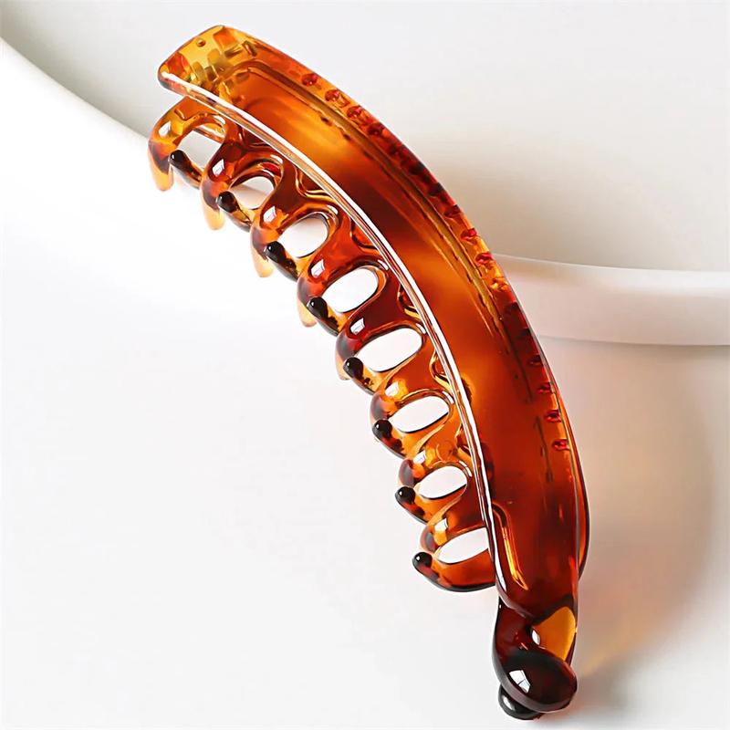 Frosted Solid Color Banana Hair Clips  Fashion Ponytail Barrettes & Hair Claws for Women