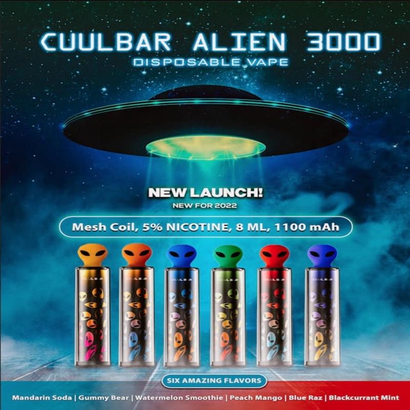 Cuul Bar Alien 8ml Prefilled Capacity, 5% Premium Nicotine 3000 Puffs