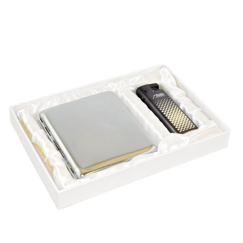 Matteo Gavest Cigaretetui og Lighter - Slv
