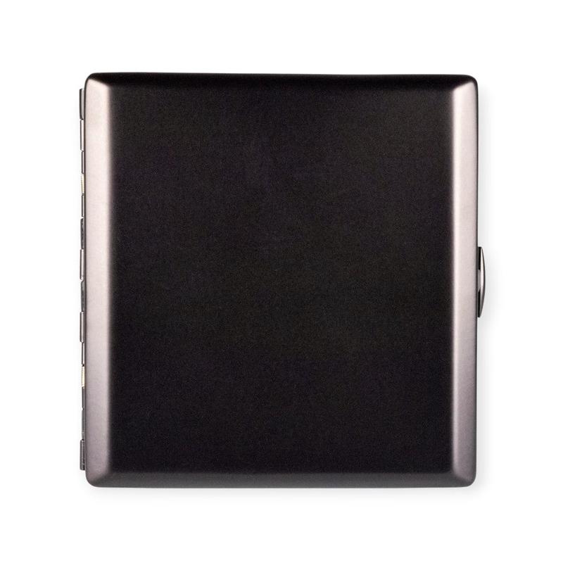 Moderne Cigaret Etui i Ibenholt Sort Eloxeret Metal