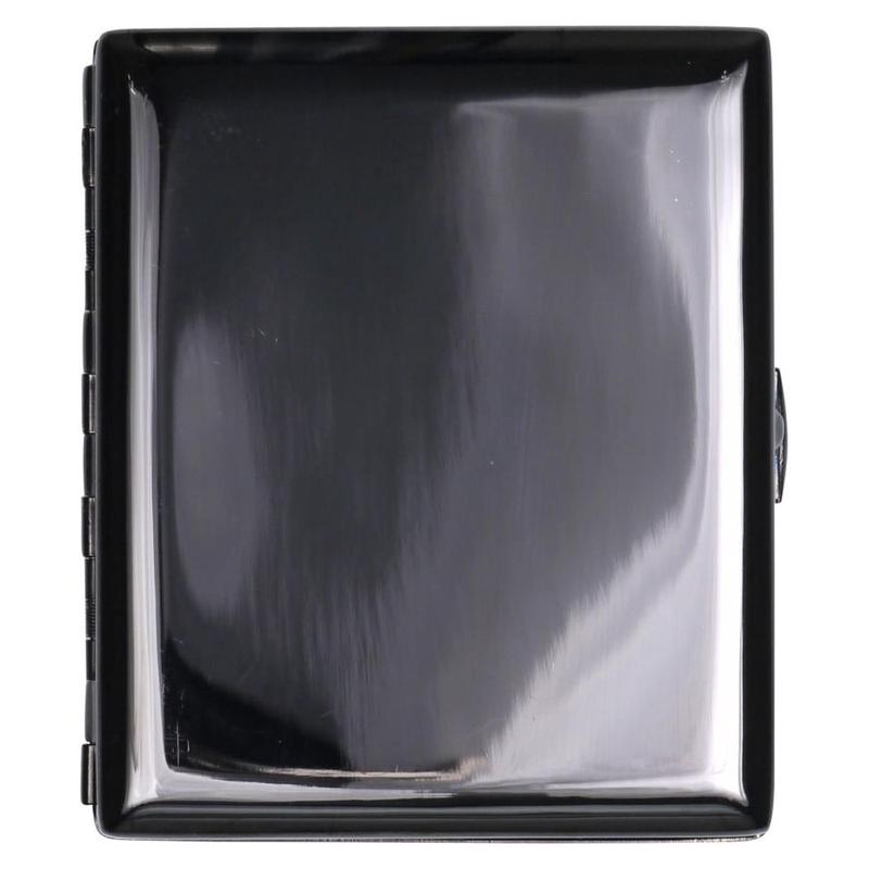 Moderne Cigaret Etui i Ibenholt Sort Hjglans Metal