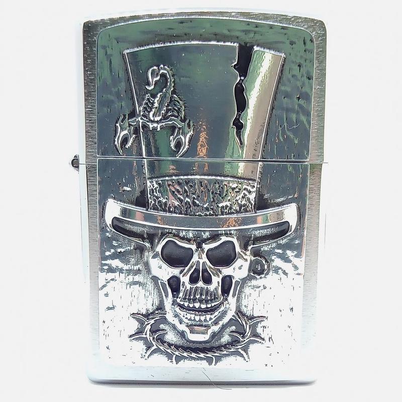 Zippo Lighter Skull Top Hat