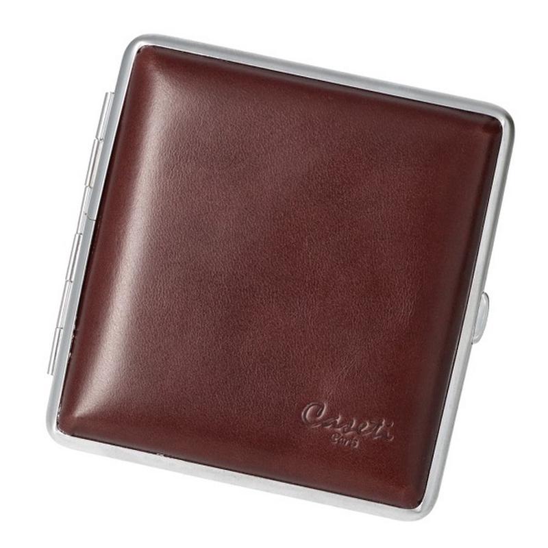 CASETI Cigaret Etui til 20 King Size - Mrkebrunt Lder