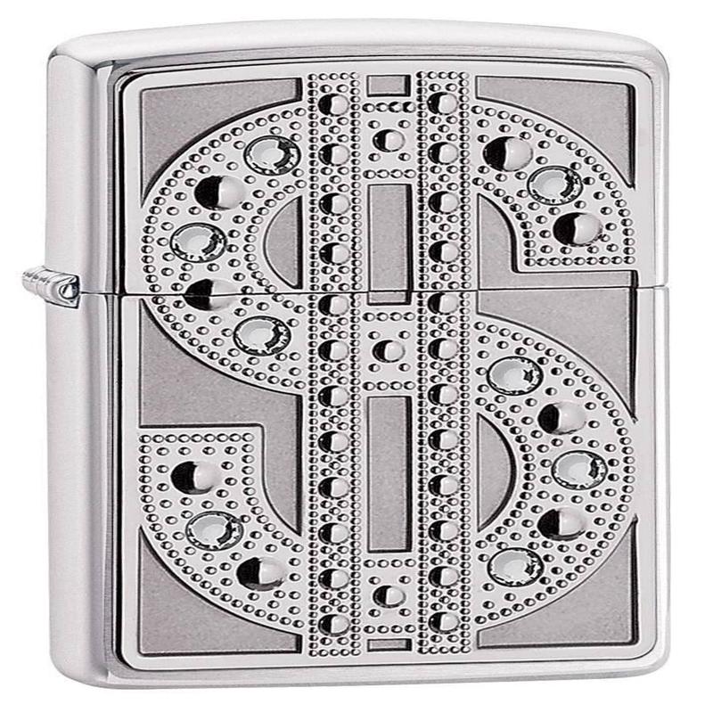 Zippo Lighter - Bling Emblem High Polish Chrome