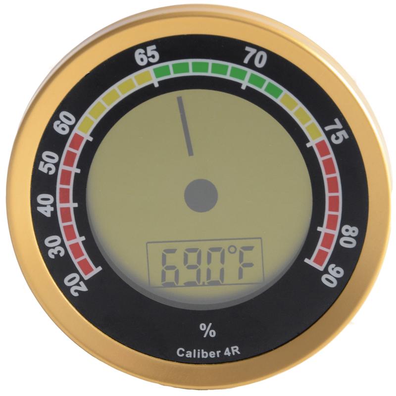 Cigar Oasis Caliber 4R Hygrometer - Gold