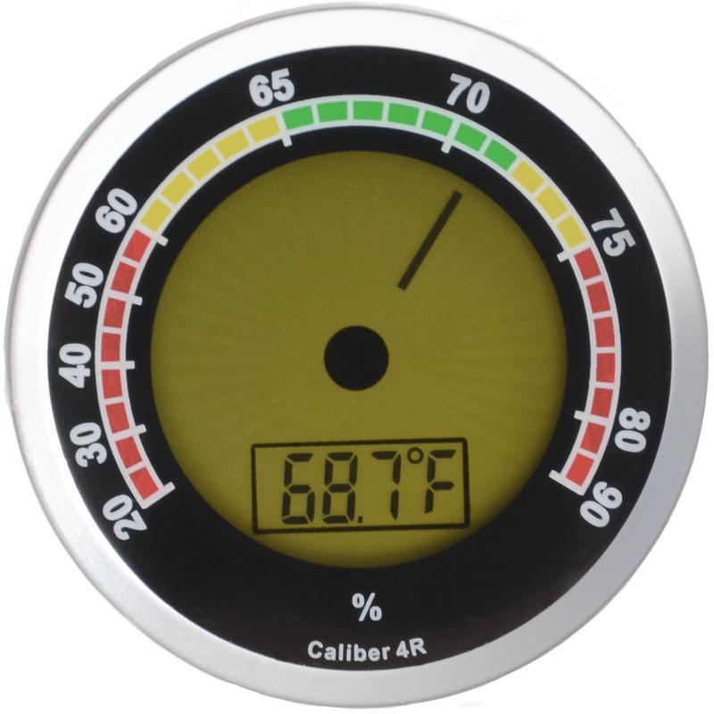 Cigar Oasis Caliber 4R Hygrometer - Silver