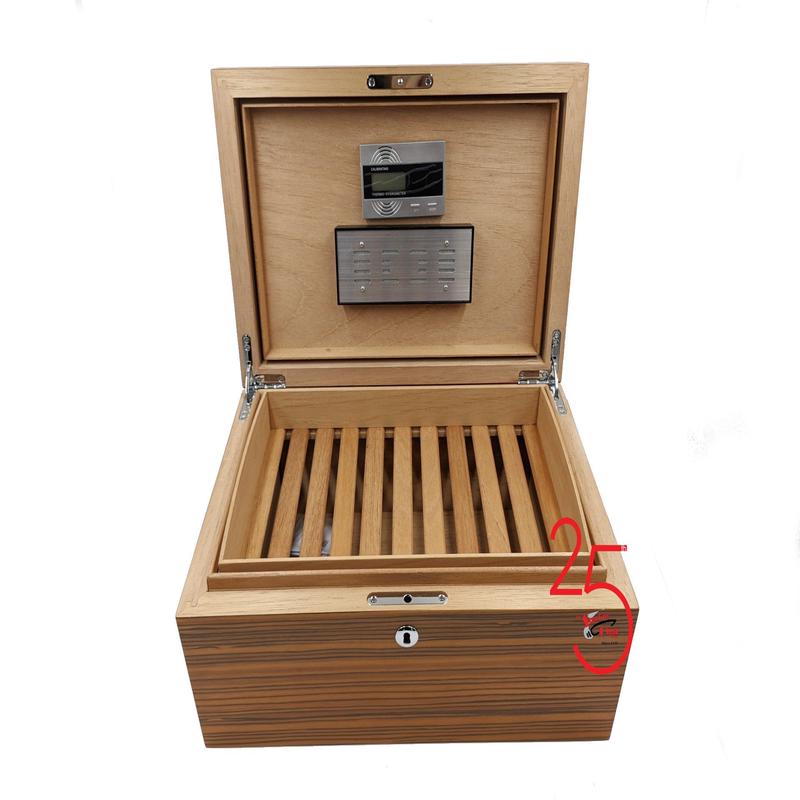 Zebra Pattern Wood 150+ Cigar Capacity Humidor