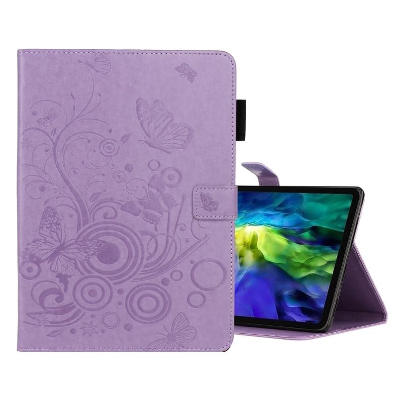 Butterflies Embossed Leather Case for iPad Pro 11 (2020) - Flip Cover with Holder & Card Slot
