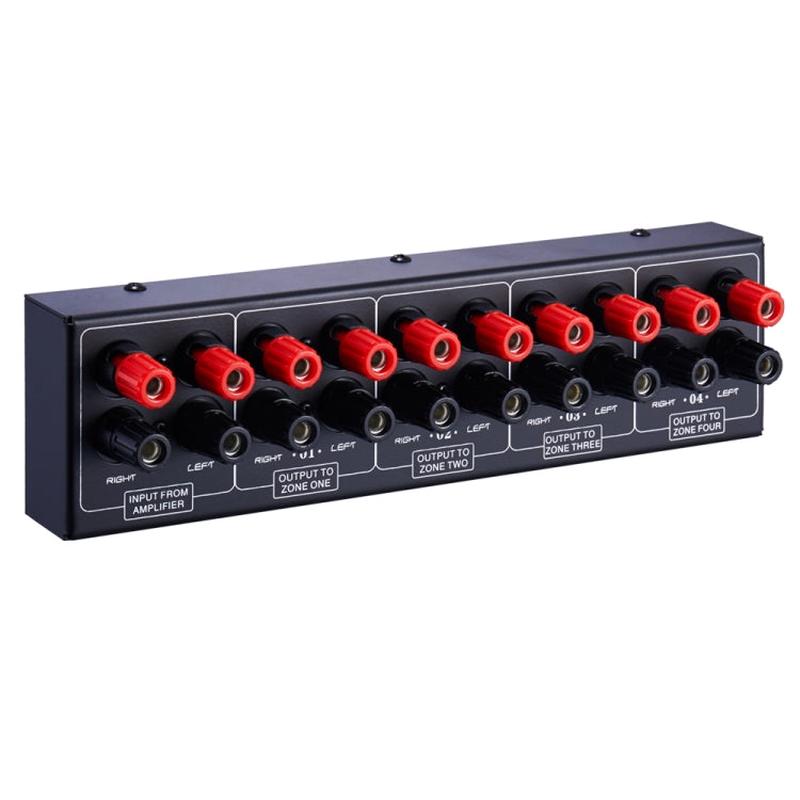 4-Channel Audio Distributor | 1 In 4 Out Speaker Amplifier Distribution Panel | 300W Per Channel