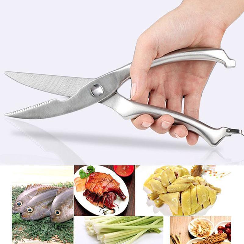 10 Inch Kitchen Poultry Shears - Heavy Duty Stainless Steel Chicken Bone Cutter Scissors