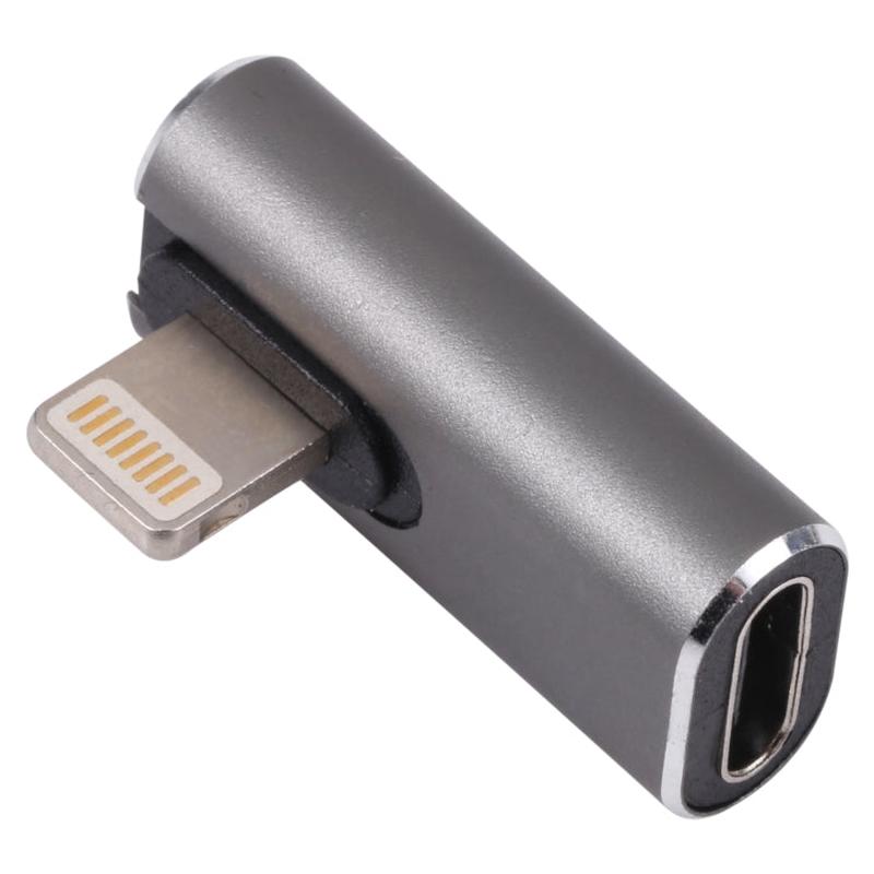 20W 8-Pin to USB-C Elbow Charging Adapter  Right Angle iPhone Fast Charger Connector