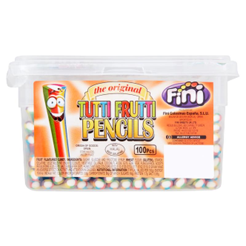 100 x Fini Tutti Frutti Pencils  Rainbow Candy with Fondant Centre | Bulk Pack