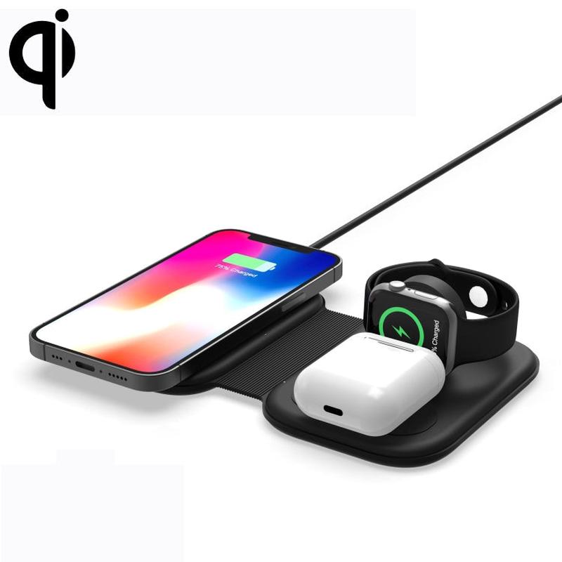 3-in-1 Magnetic Wireless Charger - 15W Fast Charging Station for iPhone, Apple Watch & AirPods