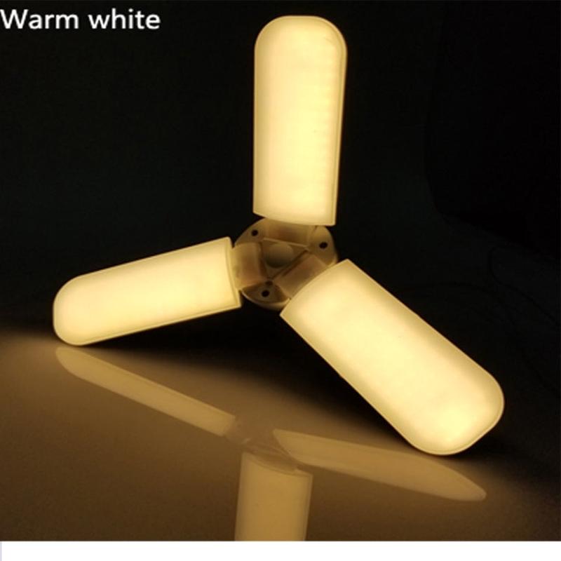 45W E27 LED Bulb - Foldable Fan Blade Ceiling Light with Adjustable Angle | 228 LEDs Super Bright