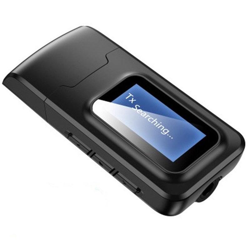 Bluetooth 5.0 Audio Transmitter & Receiver - 2-in-1 USB Adapter with LCD Display