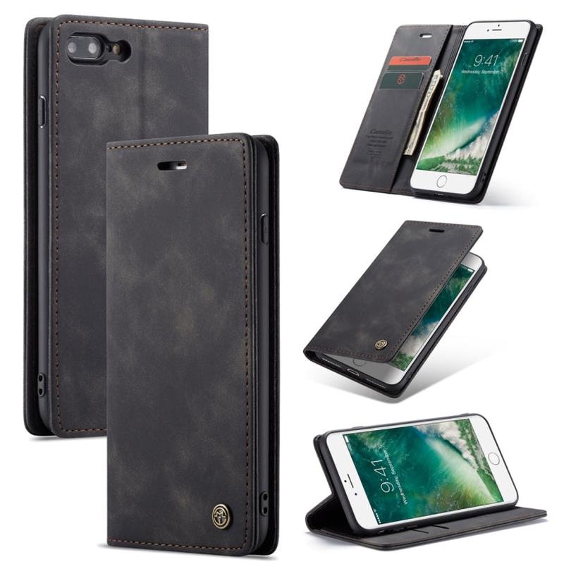 CaseMe-013 Retro Leather Wallet Case for iPhone 7 Plus / 8 Plus - Flip Cover with Card Slots & Holder