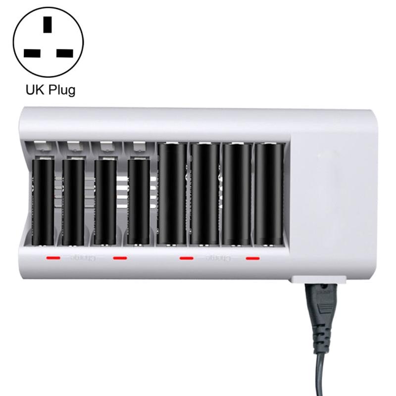 8 Slot AA AAA Battery Charger | 100-240V Universal UK Plug Charger