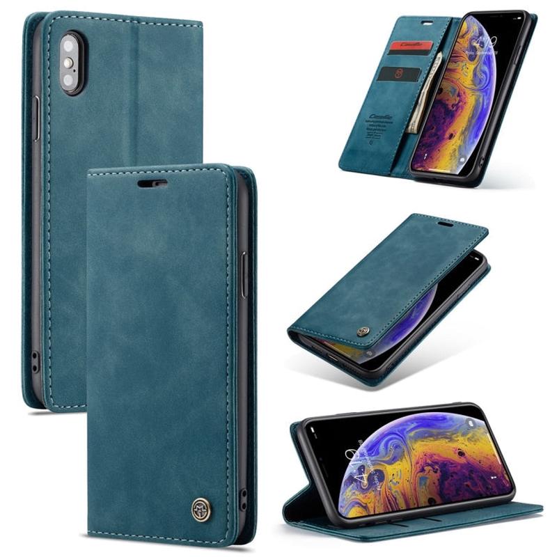 iPhone XS Max Wallet Case - CaseMe Leather Flip Cover with Card Slots