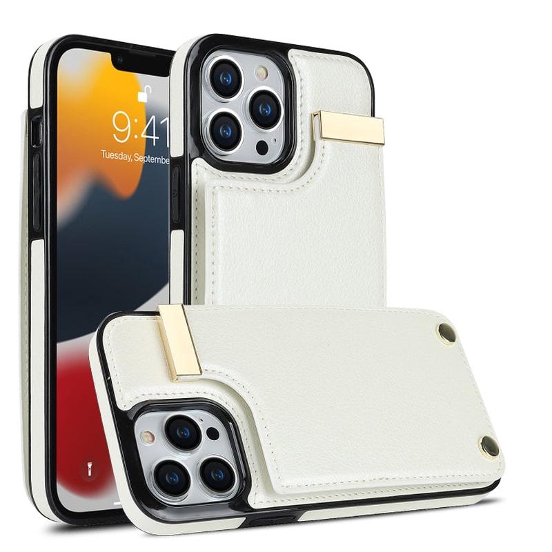 iPhone Metal Buckle Card Holder Case - Wallet Phone Case with Slots