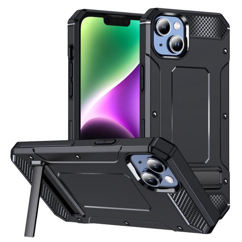 iPhone 15 Matte Holder Phone Case  Soft-Touch Grip | Built-In Stand