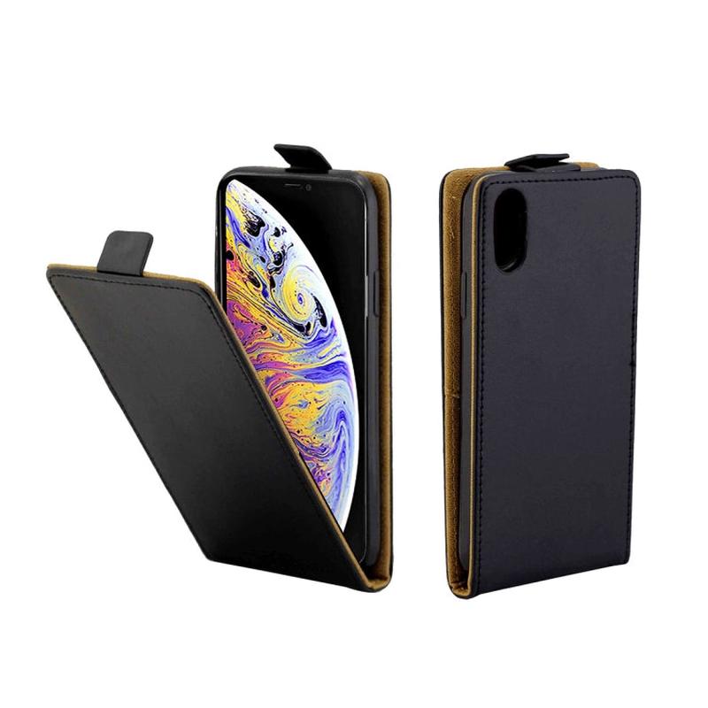 iPhone XS Max Business Vertical Flip Leather Case with Card Slot - Black