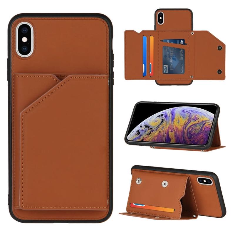 iPhone XS Max Case with Card Slots & Stand | Shockproof PU Leather Flip Cover