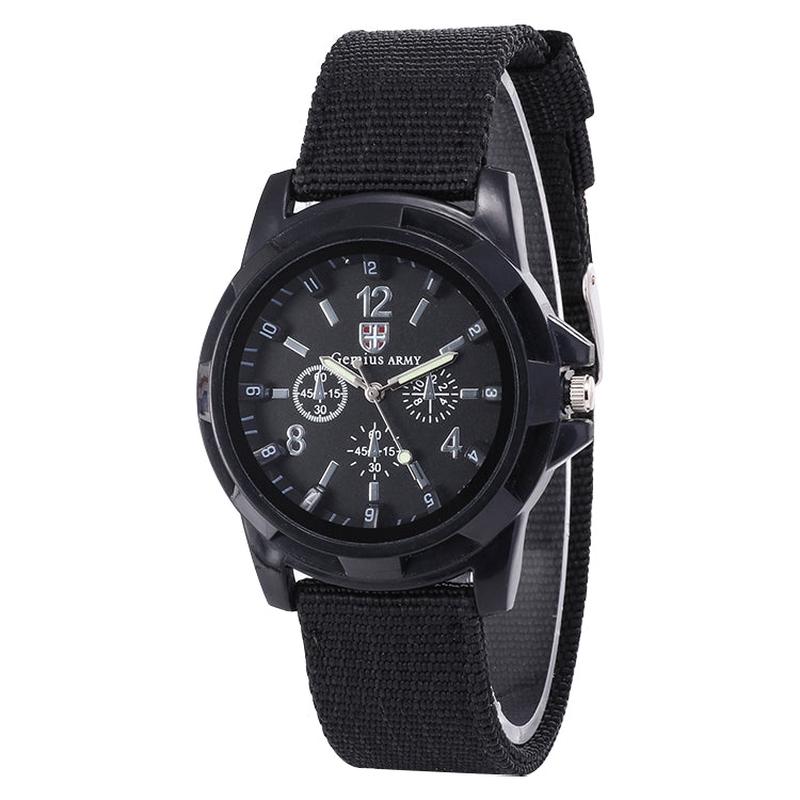 Men\'s Canvas Strap Luminous Watch - 40mm Quartz Fashion Watch with Stainless Steel Case