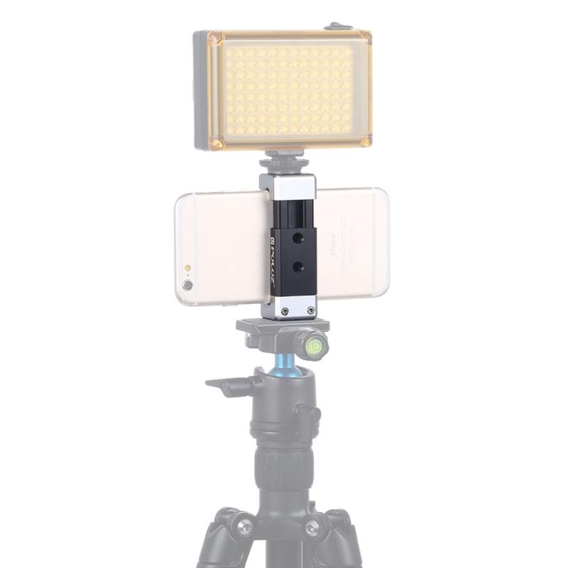 PULUZ Universal Smartphone Clamp Holder with Cold Shoe Mount - Aluminium Tripod Phone Bracket