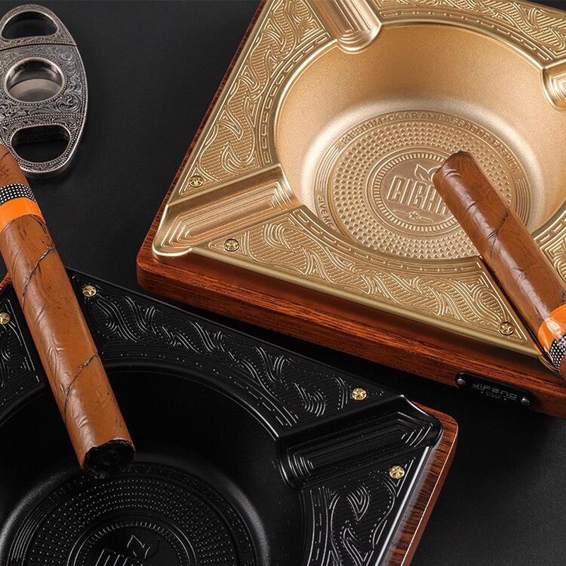 \"ASHTRAY!\" WOW!! Luxurious Titanium Alloy Cigar Ashtray Four Slot Large Size Ashtray Cigar Alloy Ashtray Home Bar Or Office.